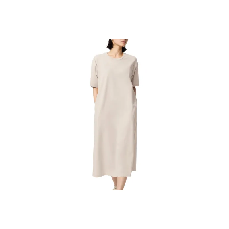 UNIQLO Short Sleeved Dresses Women's Light Beige-0