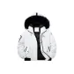 White Puffer Jacket with Black Fur Collar