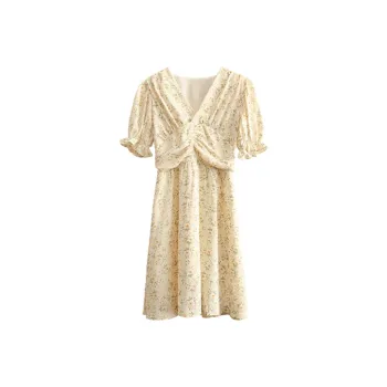 ETSE Short-Sleeved Dresses Women's Apricot