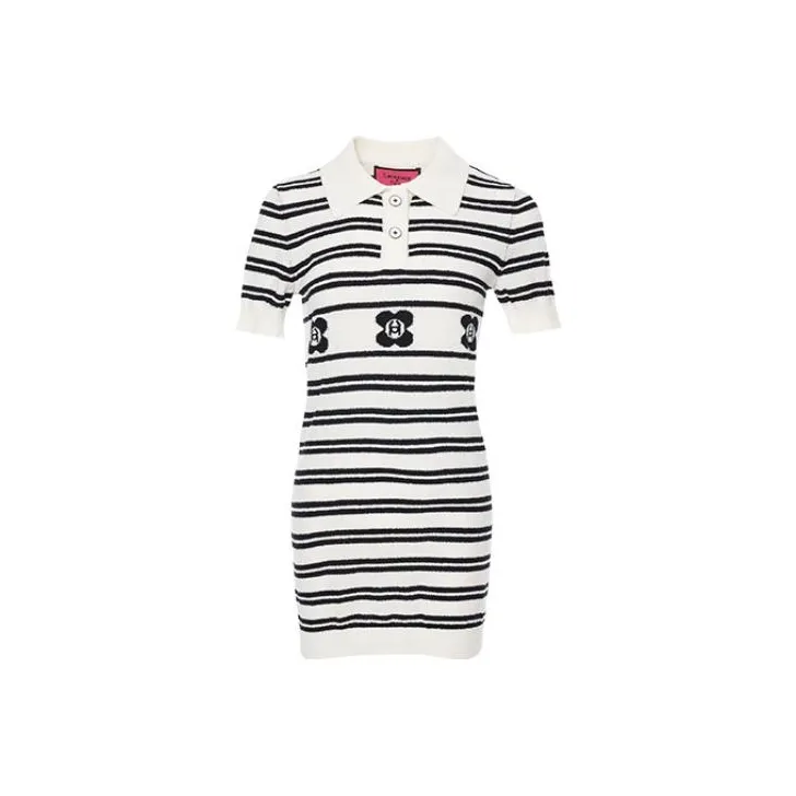 Laurence & Chico Short-Sleeved Dresses Women's Black White Stripes-0