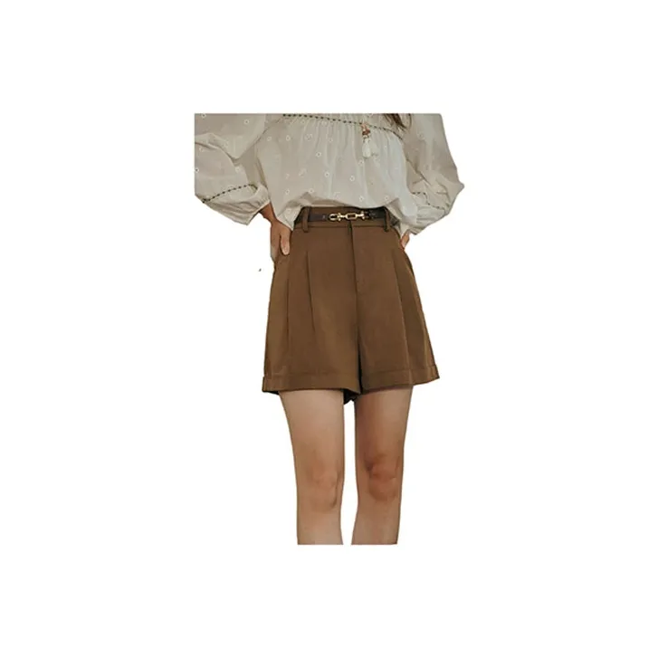 Olrain Casual Shorts Women's Khaki-0