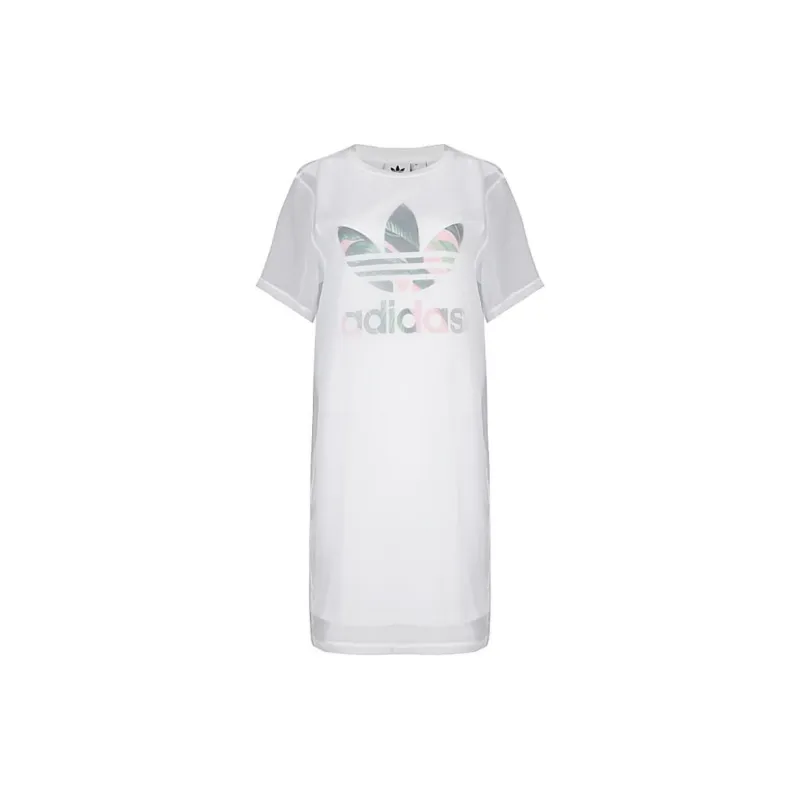 Adidas Originals TEE DRESS Short Sleeved Dress Women's White-0