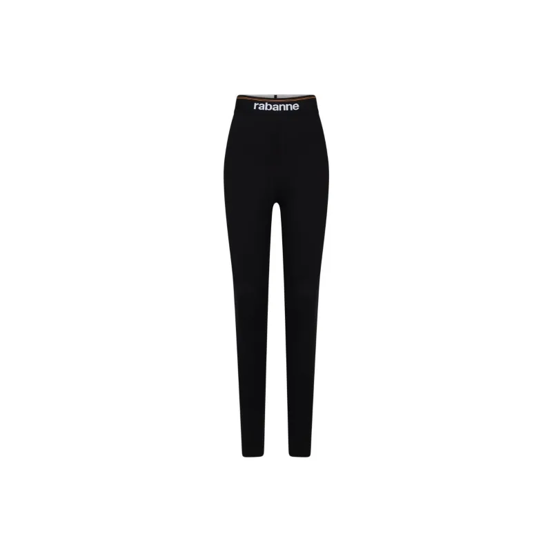 Paco Rabanne Logo Waistband Stretch Leggings-0