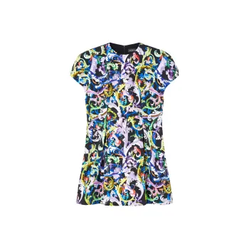 FANSIZHE VERSACE Short Sleeved Dress Women's Multicolor