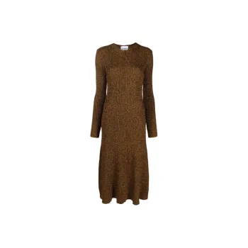 GANNI Long-Sleeved Dresses Women's Brown