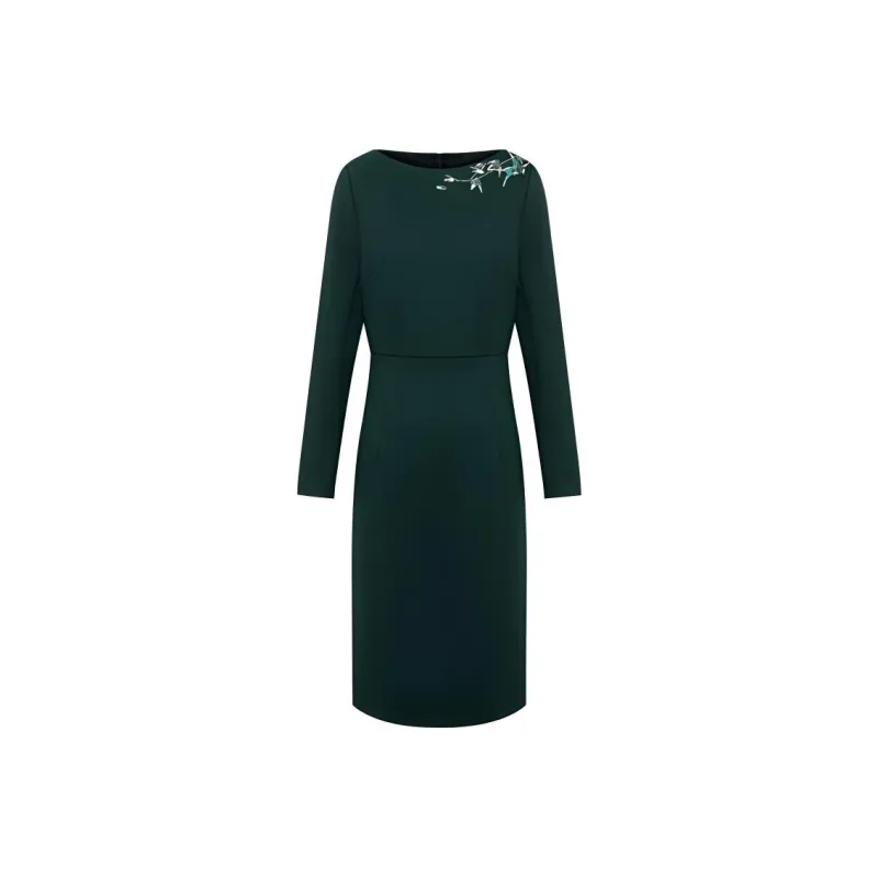 BBLLUUEE Long Sleeved Dress Women's Turquoise-0