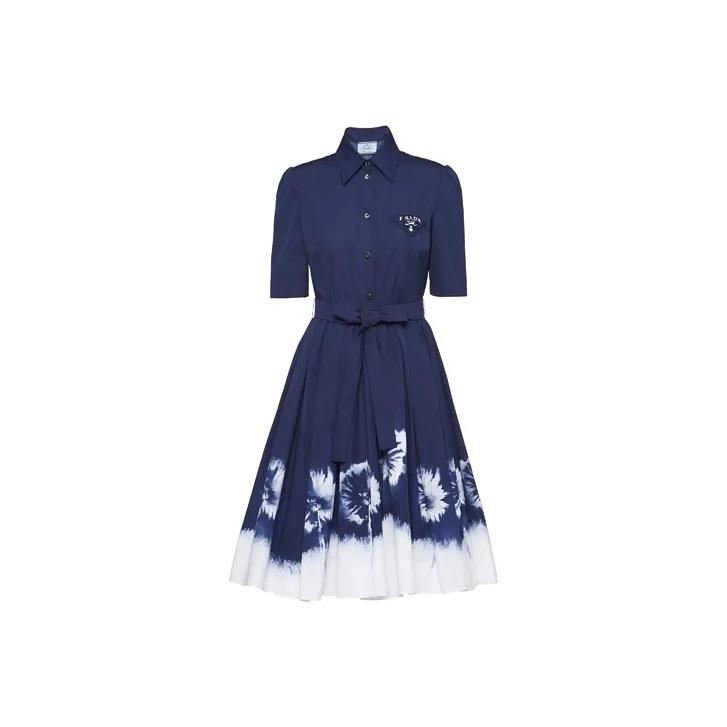 PRADA SS21 Short-Sleeved Dresses Women's Blue-0