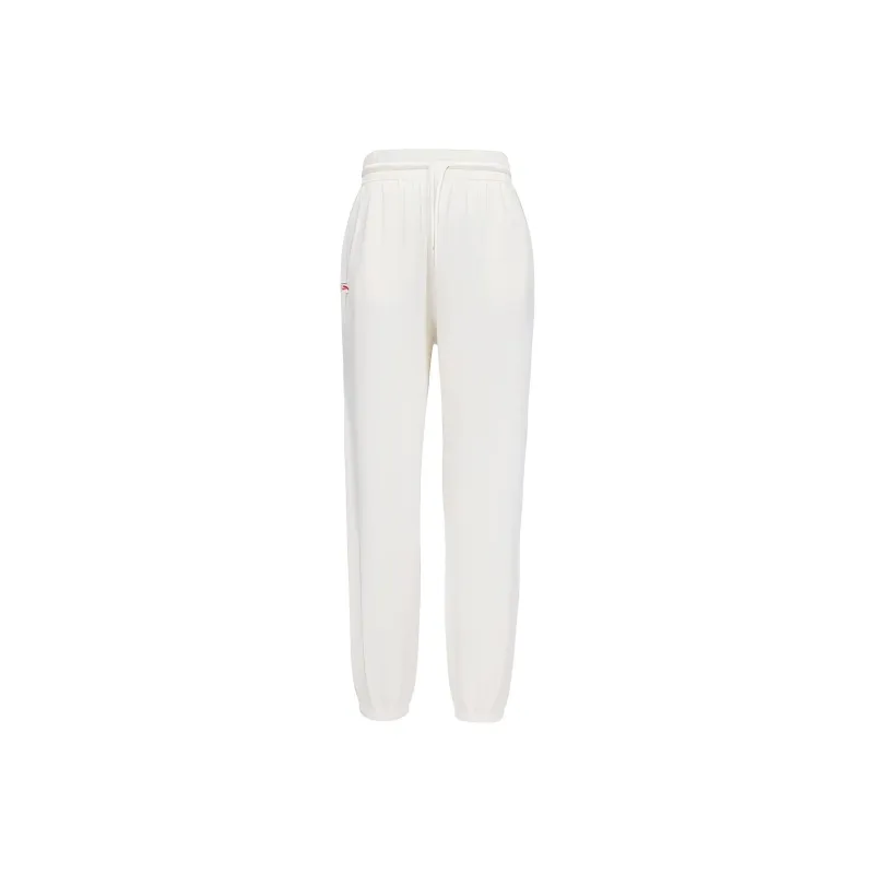 Anta x Kirsh Knitted Sports Pants Women's Ivory White-0