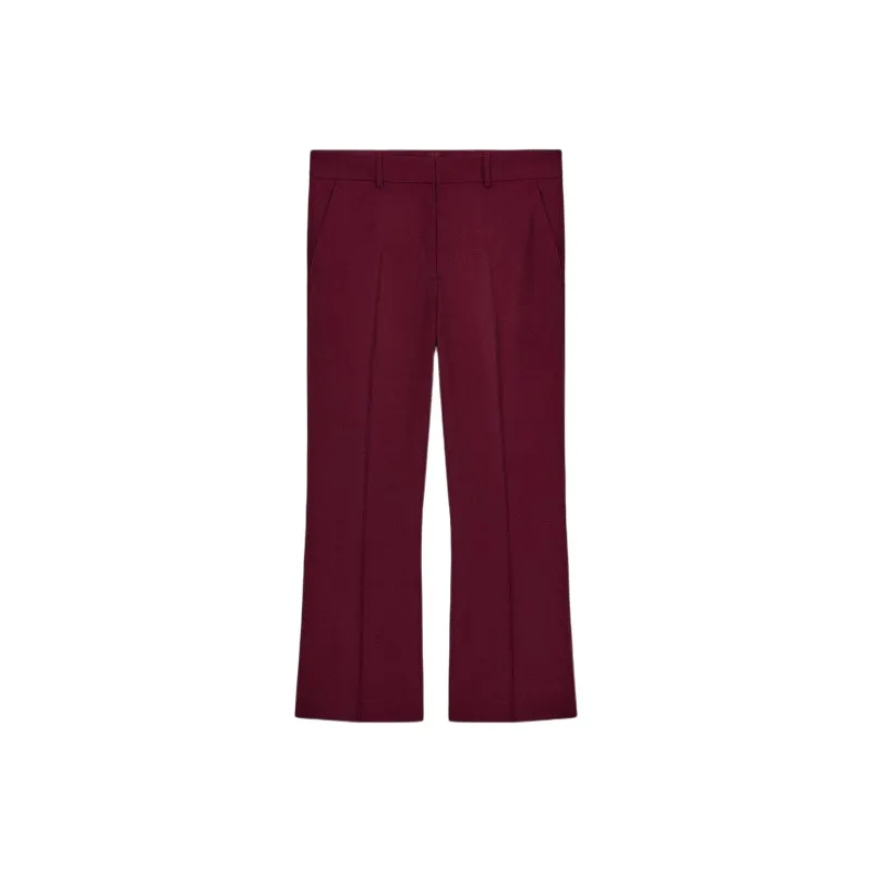 ZARA ZW Series Casual Pants Women's Dark Red-0