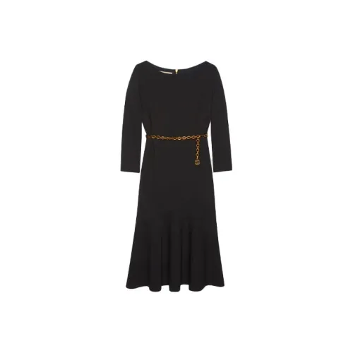 GUCCI Chain Link Belt Midi Dress Black