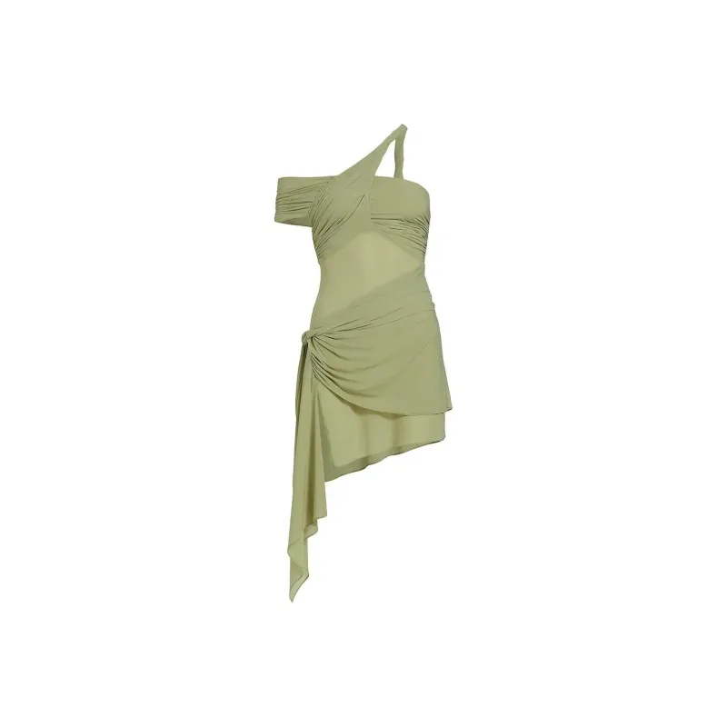 FREE PEOPLE Ronny Kobo Izel Dress Short-Sleeved Dresses Women's Pistachio Green-0