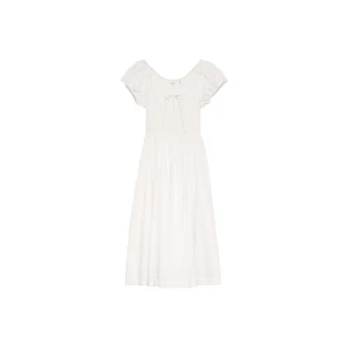 DOEN QUINN DRESS Short Sleeved Dresses Women's Salt White