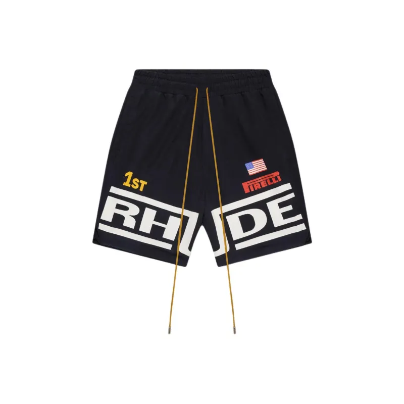 Beinaili X RHUDE Pirelli, Collaboration Edition Casual Shorts Unisex Black-0