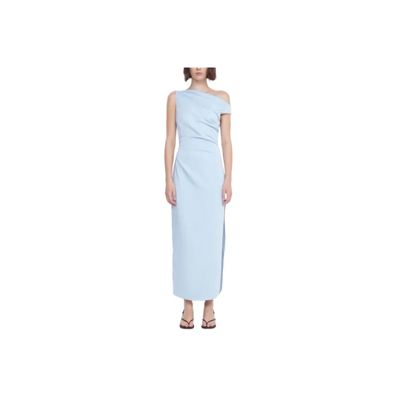 BEC+BRIDGE ROCHELLE ASYM MIDI DRESS Short Sleeved Dress Women's OLPHIN BLUE/Dolphin Blue-0