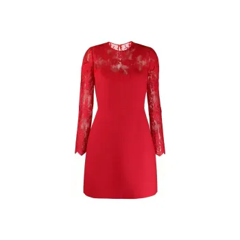 Valentino Long-Sleeved Dresses Women's Red