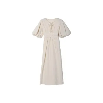 SETIROM Short Sleeved Dress Women's Apricot