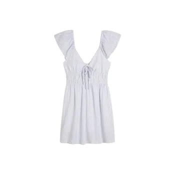 Hollister Short-Sleeved Dresses Women's White Stripes