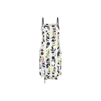 OFF WHITE Striped Floral Print Dress