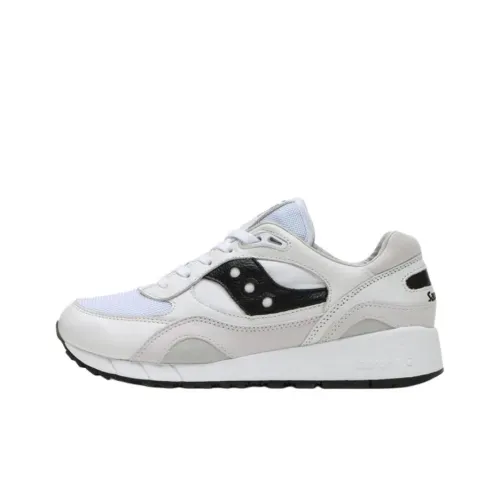 Saucony Shadow 6000 Anti Slip Wear Resistant Low Top Running Shoes Unisex White Black