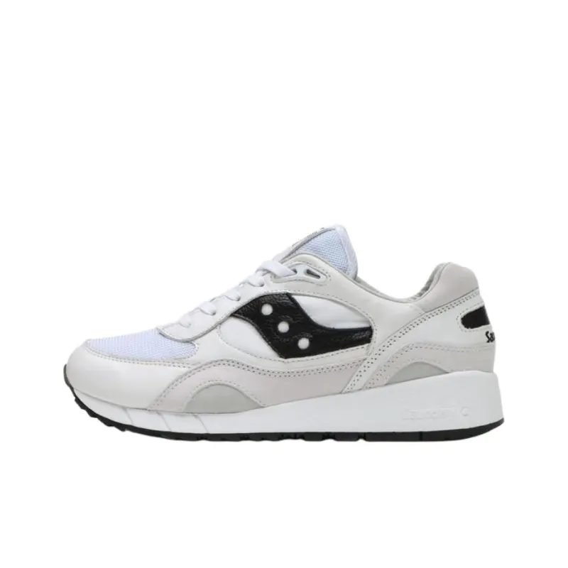 Saucony Shadow 6000 Anti Slip Wear Resistant Low Top Running Shoes Unisex White Black-0