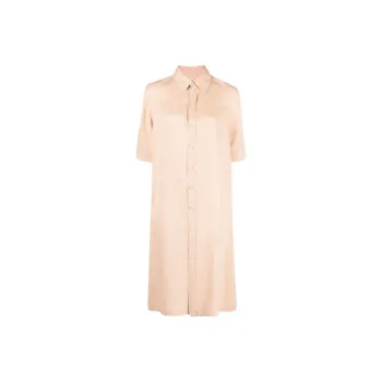 JIL SANDER Short-Sleeved Button-Up Midi Shirt Dress