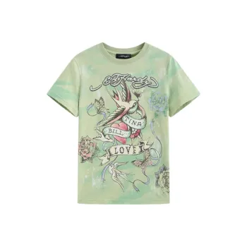 Ed Hardy T Shirt Women's Olive Green
