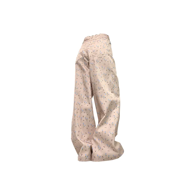 COVT Casual Pants Women's Blue Floral-0