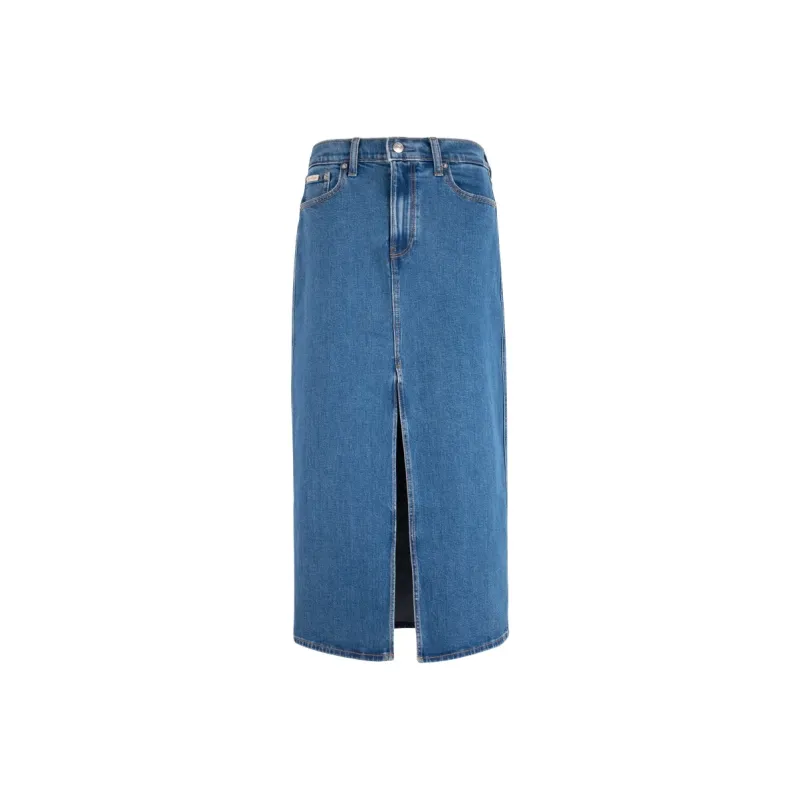 CALVIN KLEIN Denim Long Skirts Women's Denim Blue-0