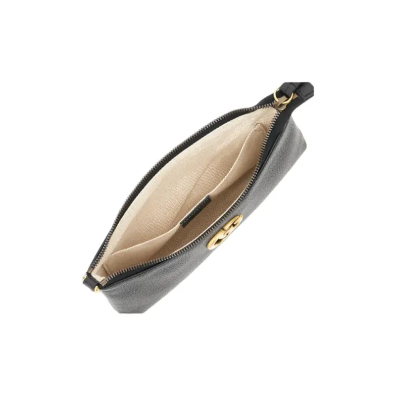GUCCI Marmont Leather Shoulder Bag Women's Black-2