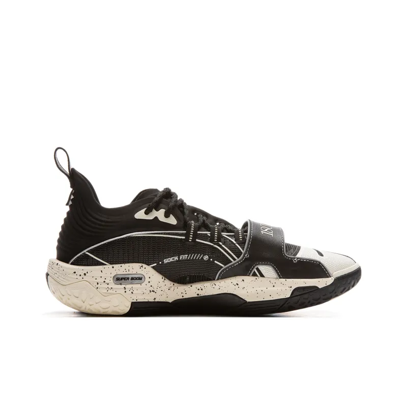 1807 x LiNing Cushioning, Slip Resistant, And Abrasion Resistant Low Top Basketball Shoes Men's Black Beige White-1