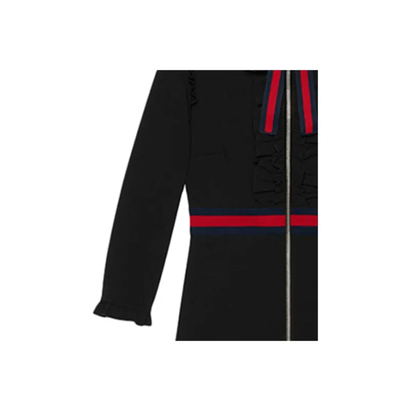 GUCCI Long Sleeved Dress Women's Black-4