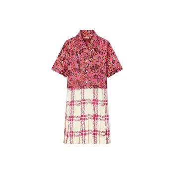 UNIQLO X Marni Open Collar Pleated Dress Pink
