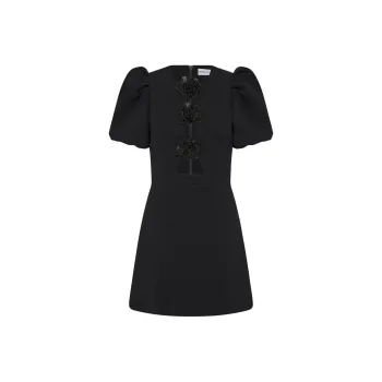 Rebecca Vallance Aubree Floral-appliqué Mini Dress