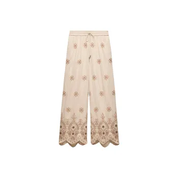 ZARA ZW Series Casual Pants Women's Raw White