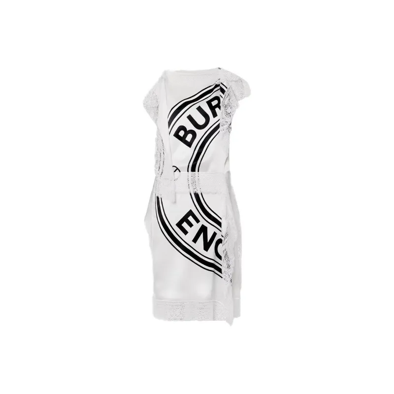 Burberry Lace Detail Logo Graphic Dress-0