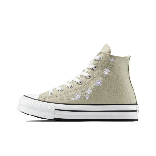 Converse Chuck Taylor All Star Lift Anti Slip Wear Resistant High Top Canvas Shoes Women's Gray Green