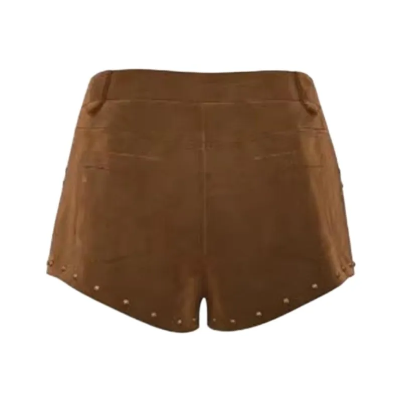 URBAN REVIVO Denim Shorts Women's Coffee Brown-1