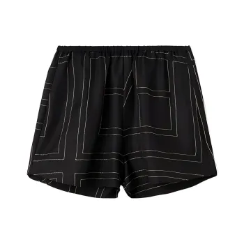 TOTEME Geometric Printed Straight Leg Shorts