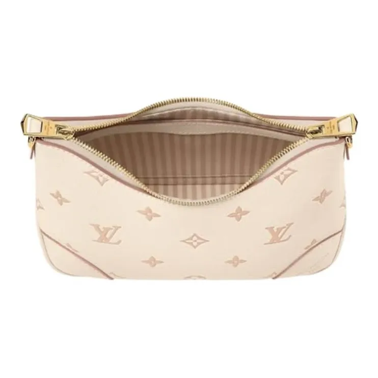 LOUIS VUITTON Boulogne Embossed Grain Cow Leather Shoulder Bag Women's Two Tone-3