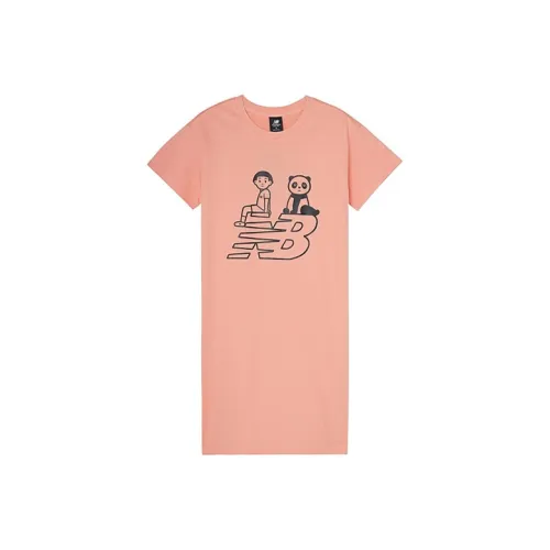 New Balance Short Sleeved Dresses Asian Version Women's Pink