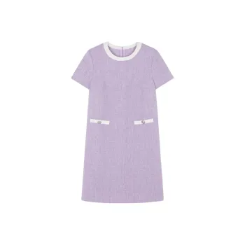 IHIMI Short Sleeved Dress Women's Light Purple