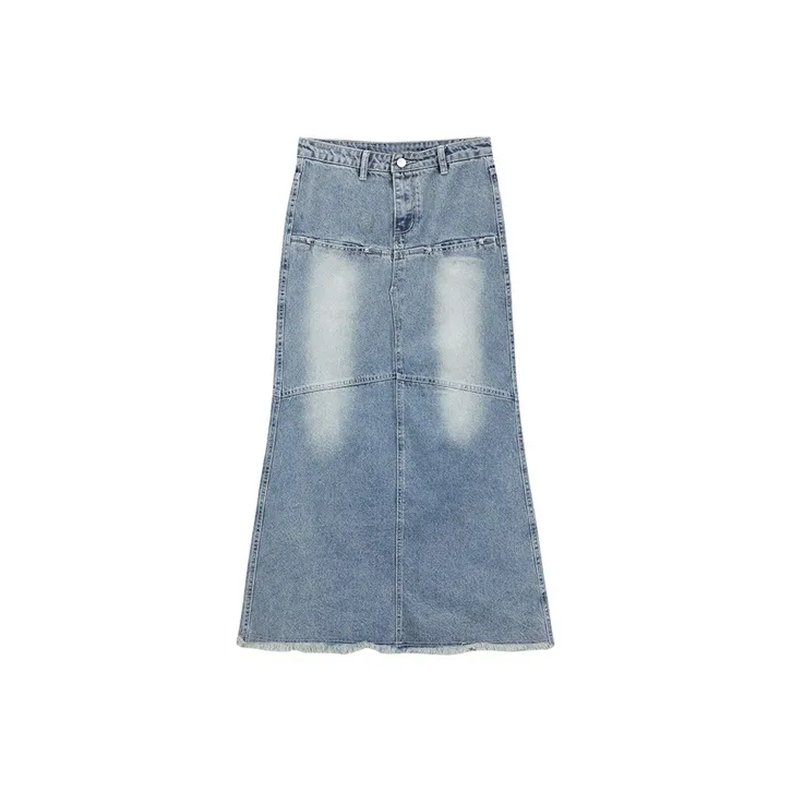 ETSE Denim Long Skirt Women's Blue-0