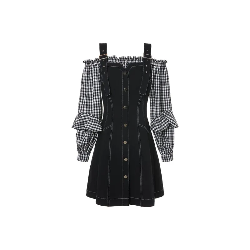 LOFT SHINE Long-Sleeved Dresses Women's Black-0