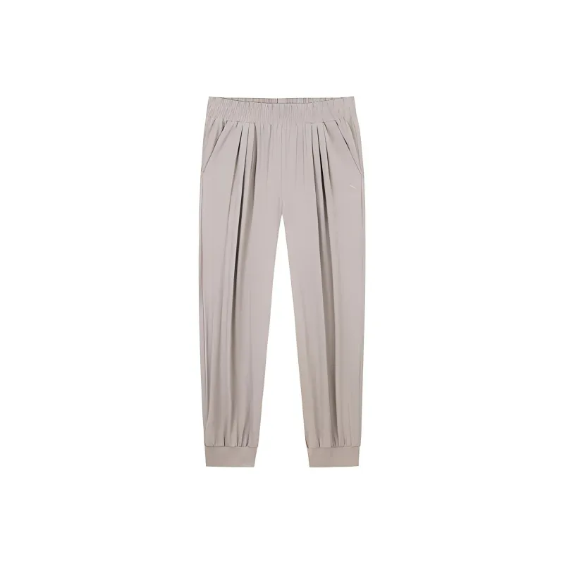 Anta Variety Training Collection Knitted Sweatpants Women's Linen Gray-0