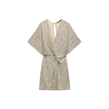 ZARA Short Sleeved Dresses Women's Silver