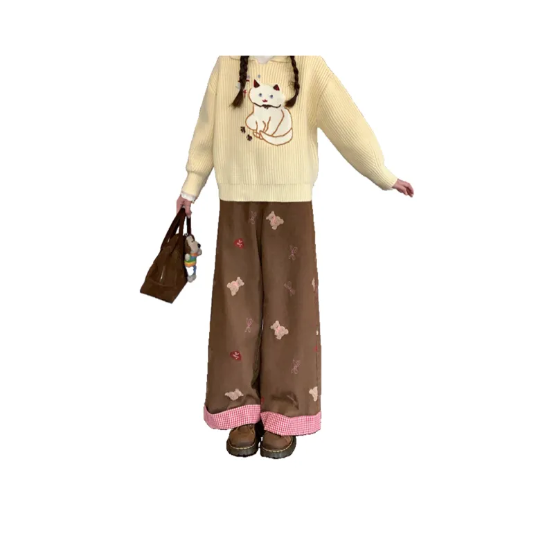 KUNZHUDAXIANG Jeans Women's Brown-0