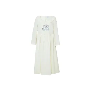 CatPunch Long Sleeved Dresses Women's Beige