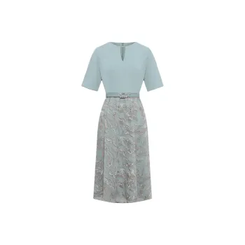 BBLLUUEE Short Sleeved Dress Women's Teal Green