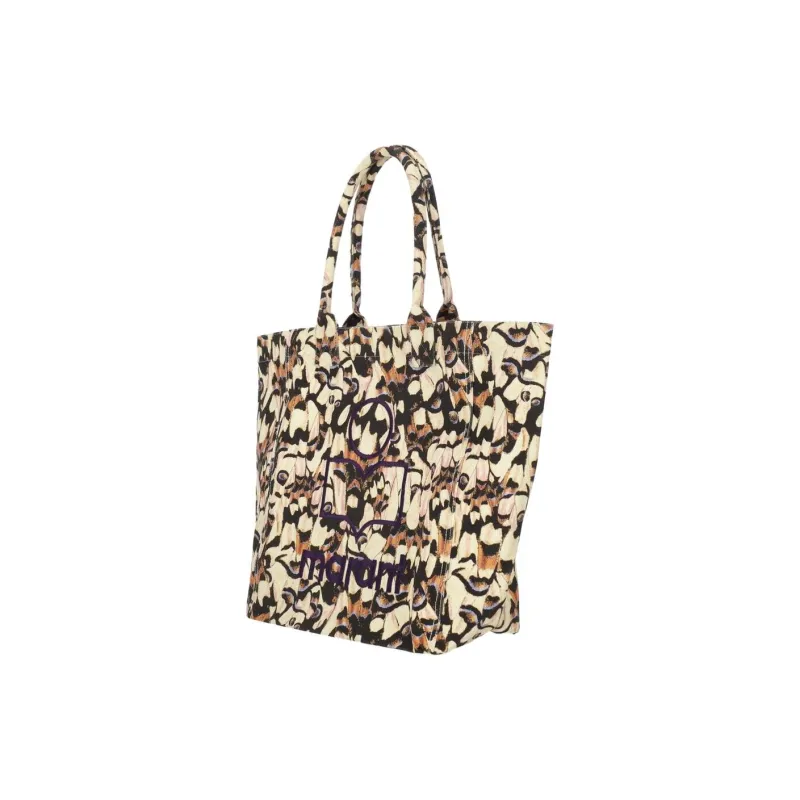ISABEL MARANT Cotton Tote Bag, Shopping Bag, Handbag Women's Brown & Beige-1
