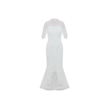 JINYE ORIENTAL Fishtail Dress Dress White